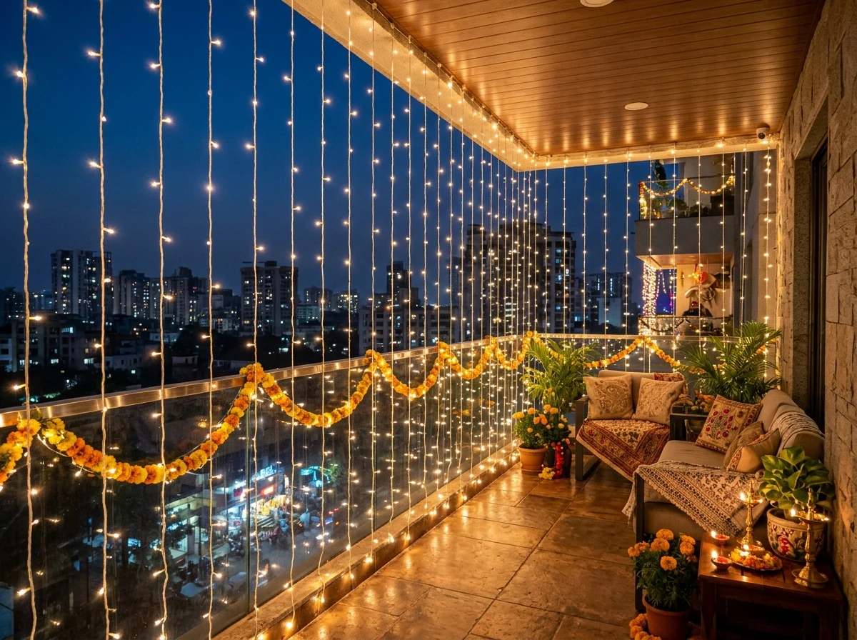 Outdoor and Building Facade Lights Installation on Delhi independent floor with full exterior lighting